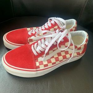 Vans red and white checkerboard